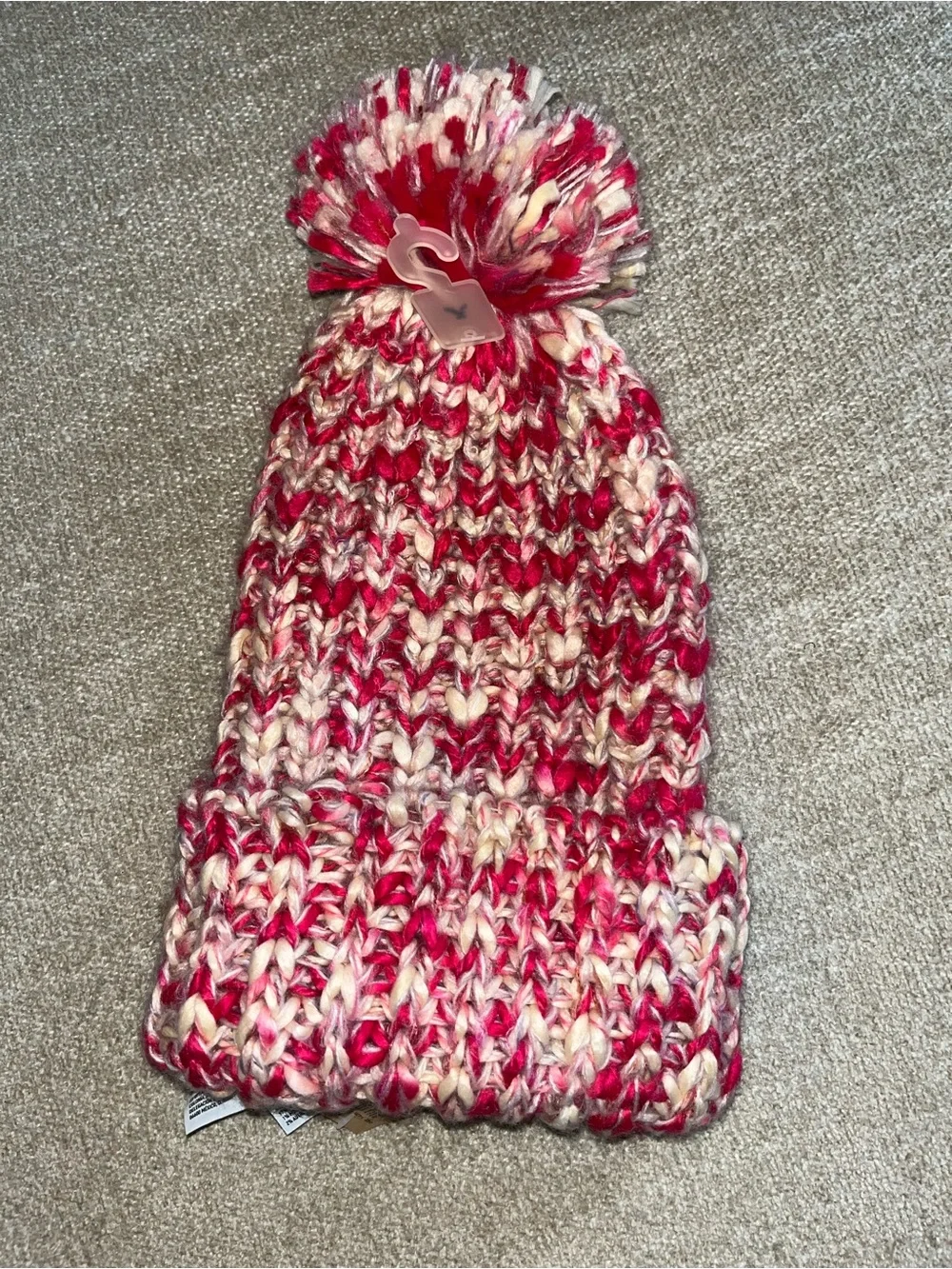American Eagle Outfitters Pink Multi Pom Pom Knit Beanie